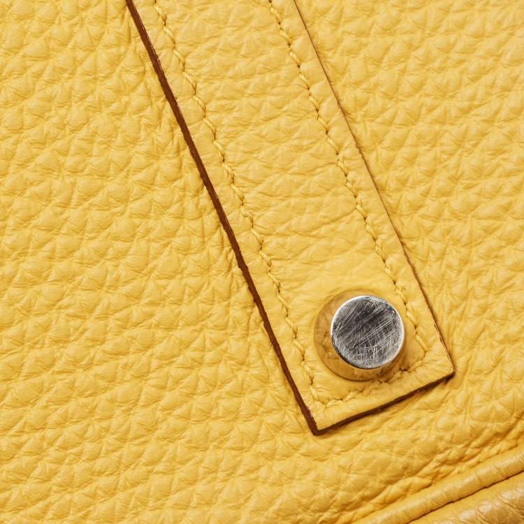 Pre Owned Hermes Soleil Togo Leather Palladium Finish Birkin 35 Bag