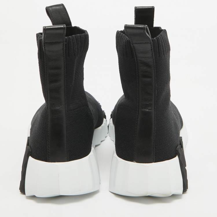 Pre Owned Hermes Black Knit Fabric Socks Sneakers Size 37