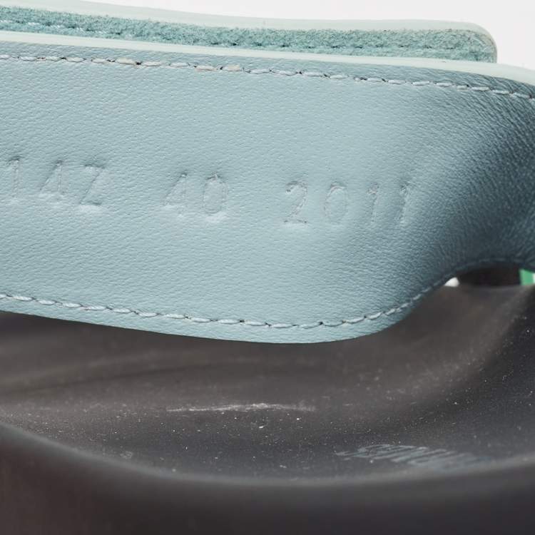 Pre Owned Hermes Grey/Blue Suede Chypre  Sandals Size 40