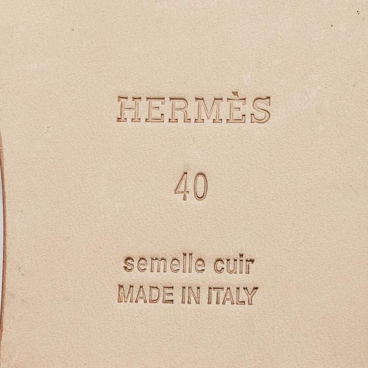 Pre Owned Hermes Yellow Suede Oran Flat Slides Size 40 