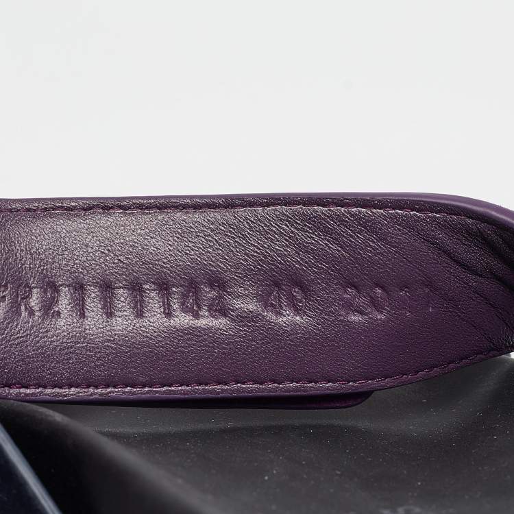 Pre Owned Hermes Navy Blue/Purple Suede  Chypre Slide Sandals Size 40