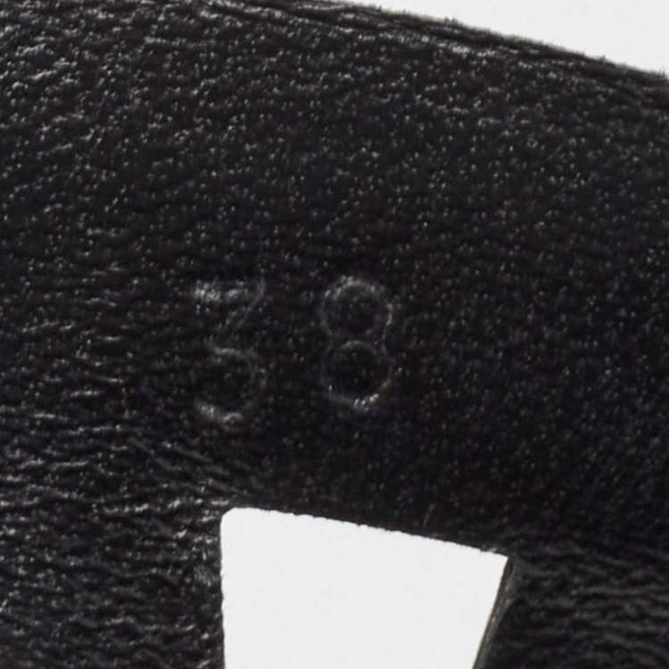 Pre Owned Hermes Black Leather Extra Sandals Size 38