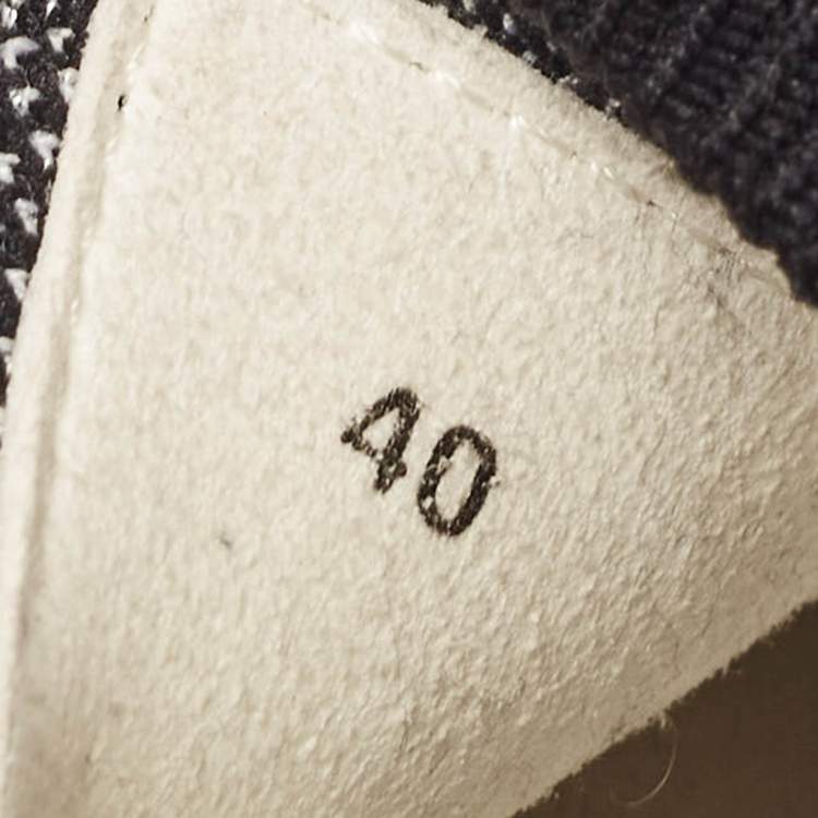 Pre Owned Hermes Black/Silver Knit Fabric Addict Sneakers Size 40