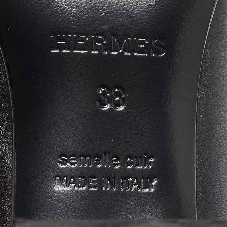 Pre Owned Hermes Black Leather Saint Germain Boots Size 38