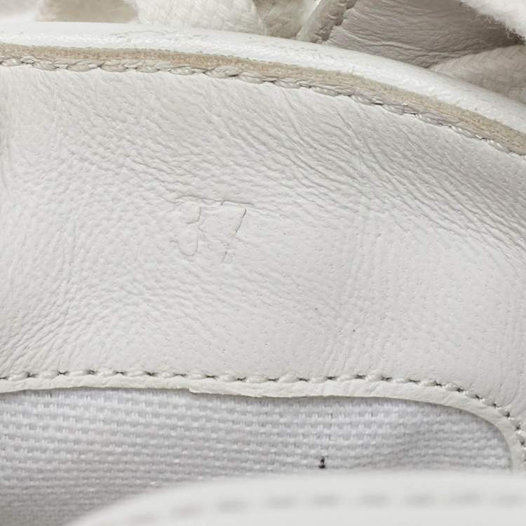 Pre Owned Hermes Tri Color Canvas and Leather Get Low Top Sneakers Size 37