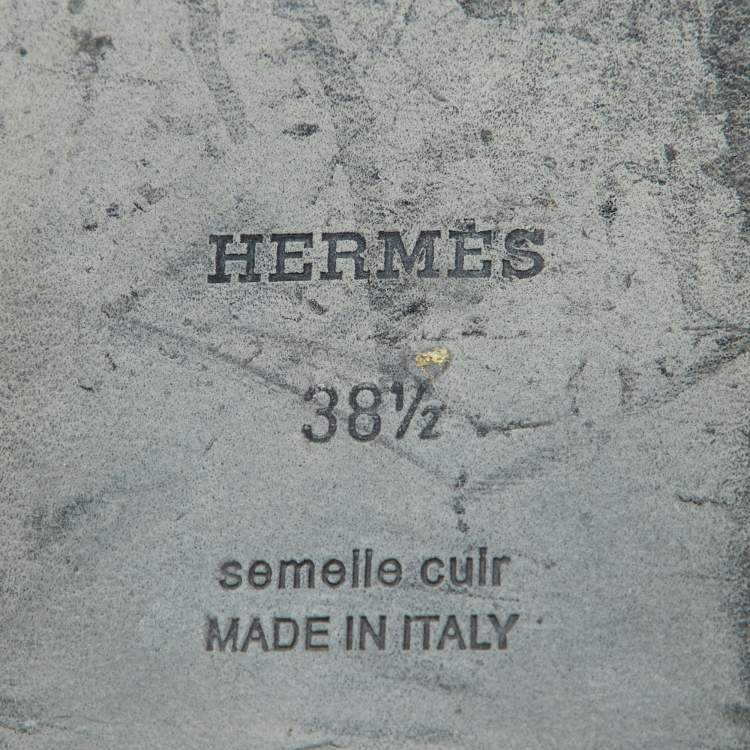 Pre Owned Hermes Red Patent Leather Oran Flat Sandals Size 38.5