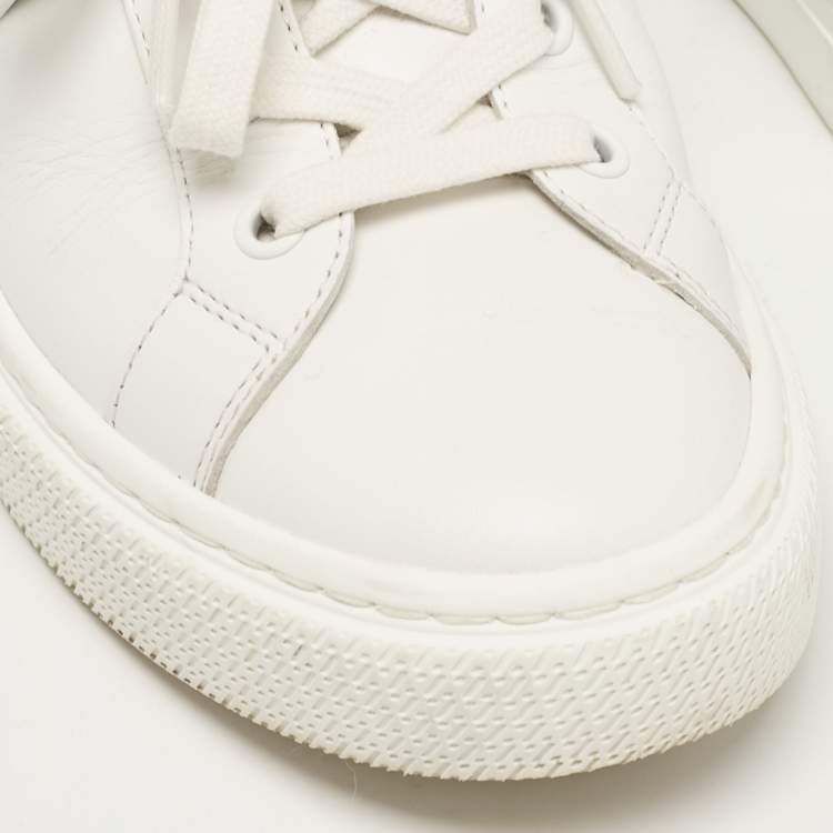 Pre Owned Hermes White Leather Day Sneakers Size 36