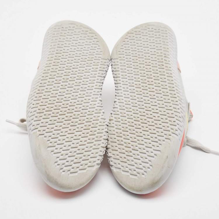 Pre Owned Hermes Multicolor Suede and Fabric Crew Lace Up Sneakers Size 38