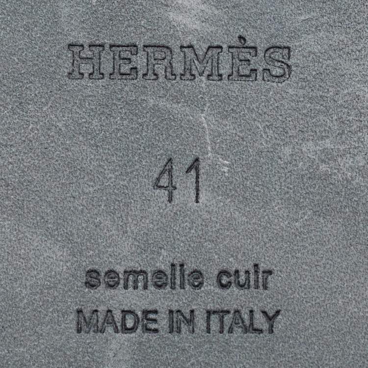 Pre Owned Hermes Orange Suede Flat Sandals Size 41