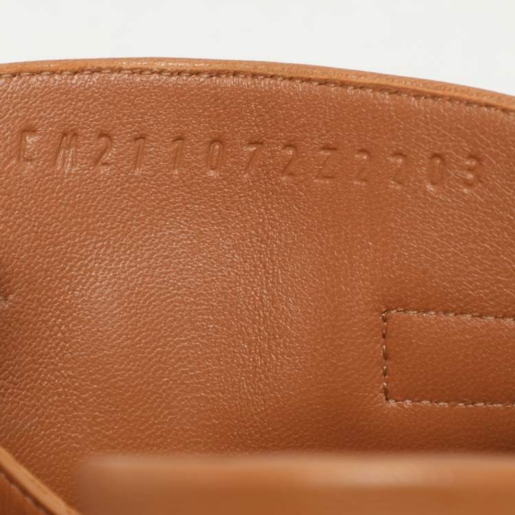 Pre Owned Hermes Tan Leather Candy Slide Sandals Size 36.5