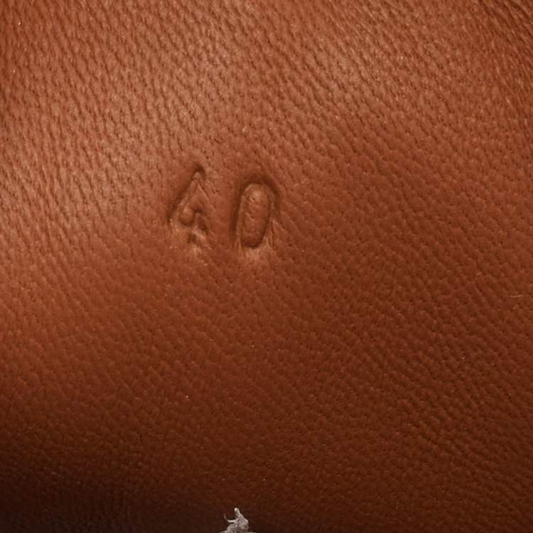 Pre Owned Hermes Brown Leather Day Low Top Sneakers Size 40
