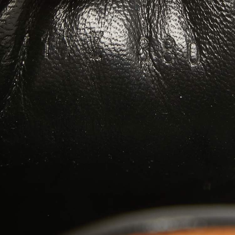 Pre Owned Hermes Black/Brown Leather Jaguar Quicker Sneakers Size 38
