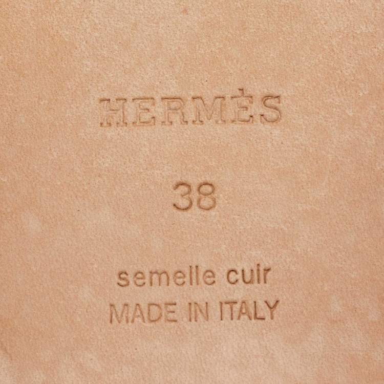 Pre Owned Hermes Orange/Rose Pink Canvas Oran Flat Sandals Size 38