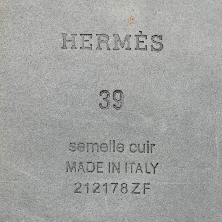 Pre Owned Hermes Orange Shearling Fur Oran Flat Slide Sandals Size 39