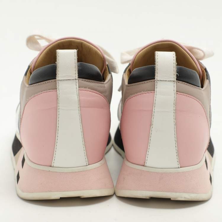Pre Owned Hermes Multicolor Leather Rebus Lace Up Sneakers Size 39