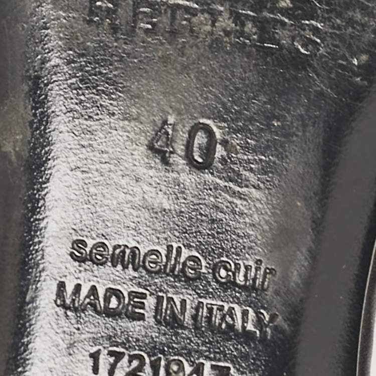 Pre Owned Hermes Black Studded Leather Oasis Sandals Size 40