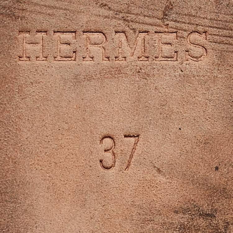 Pre Owned Hermes White Leather Oz Flat Mules Size 37