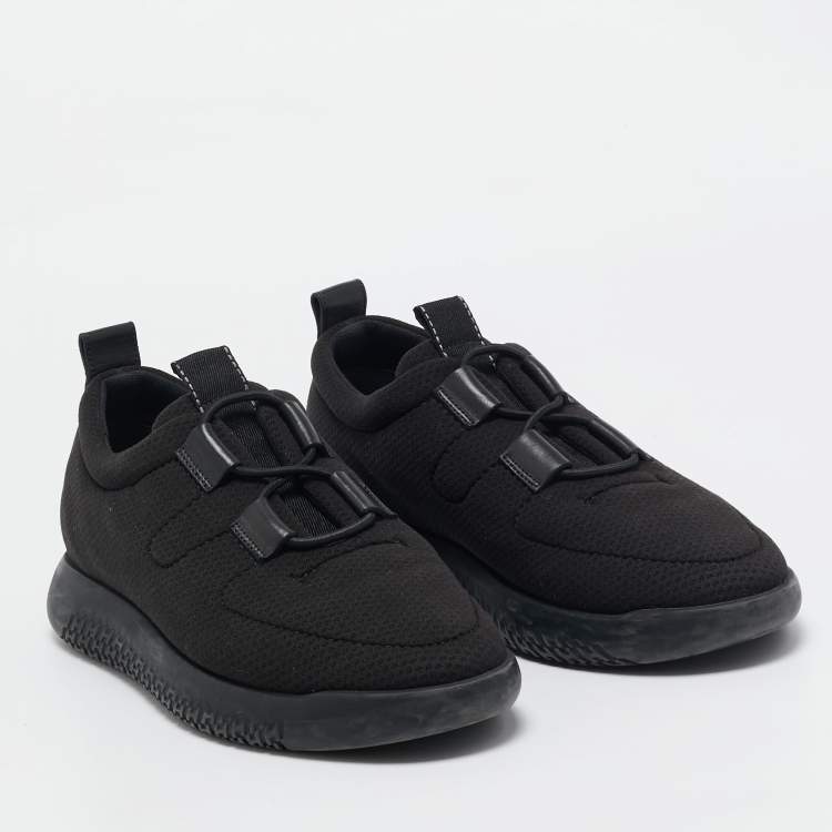Pre Owned Hermes Black Technical Mesh Team Sneakers Size 40.5