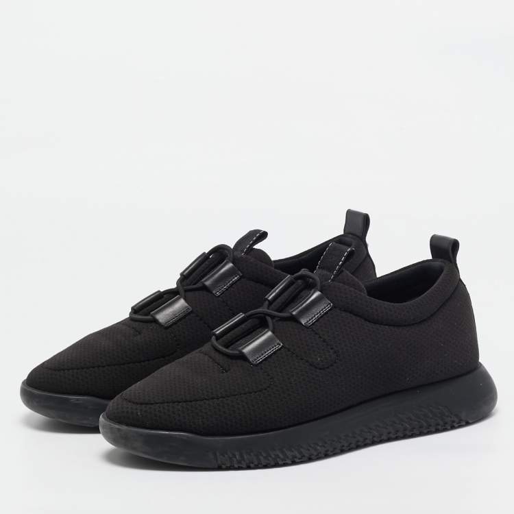 Pre Owned Hermes Black Technical Mesh Team Sneakers Size 40.5