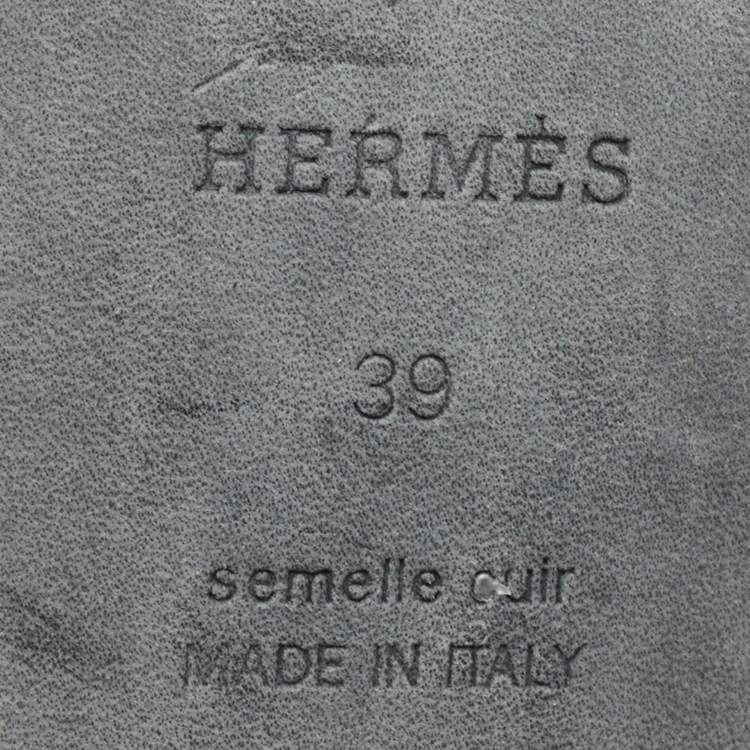 Pre Owned Hermes Black Leather Encens Sandals Size 39