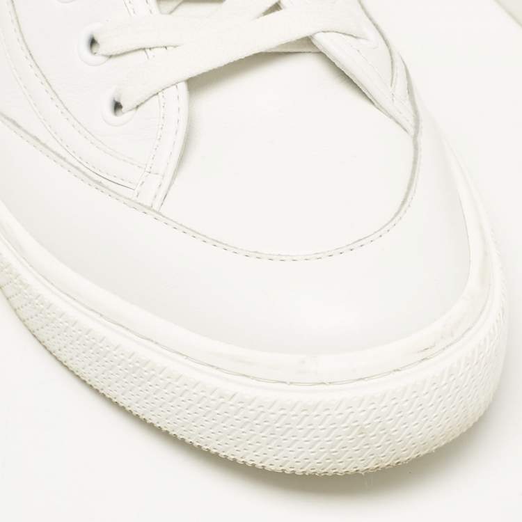 Pre Owned Hermes White Leather Get Low Top Sneakers Size 39