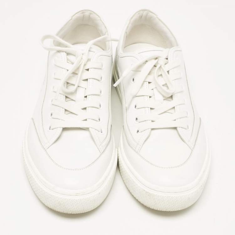 Pre Owned Hermes White Leather Get Low Top Sneakers Size 39