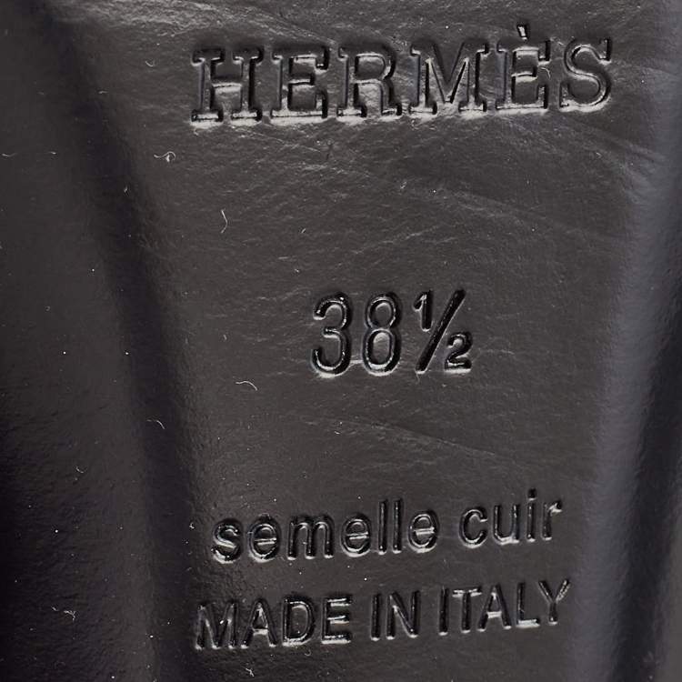 Pre Owned Hermes Black Embellished Suede Ella Sandals Size 38.5