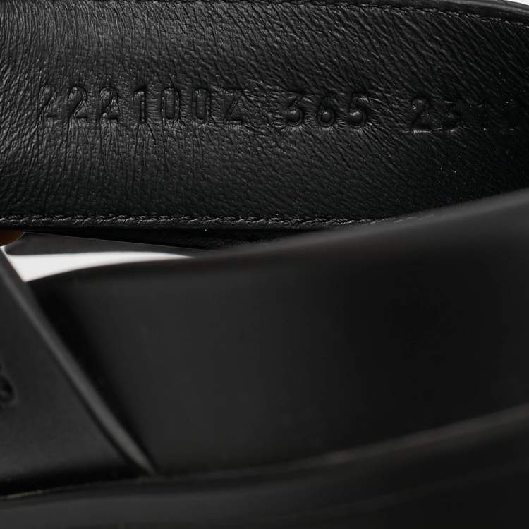 Pre Owned Hermes Black Leather Chypre Sandals Size 36.5