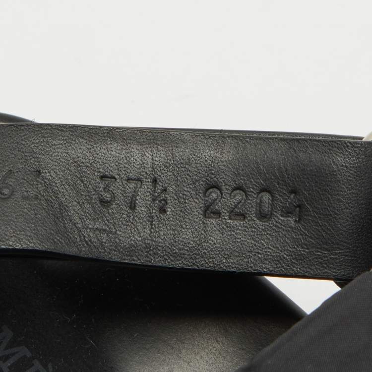 Pre Owned Hermes Black Parachute Fabric Electric Flat Sandals Size 37.5