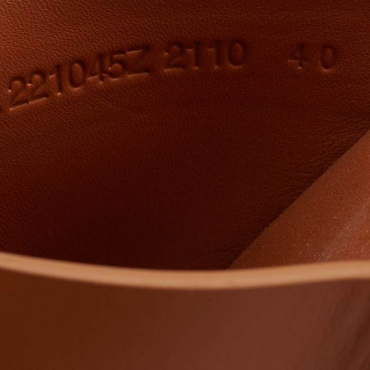 Pre Owned Hermes Tan Leather Ellipse Platform Sandals Size 40