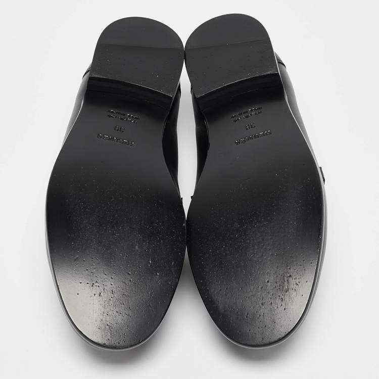 Pre Owned Hermès Black Leather Destin Loafers Size 39