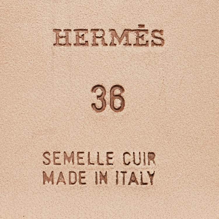 Pre Owned Hermes Multicolor Printed Canvas Oran Slide Sandals Size 36