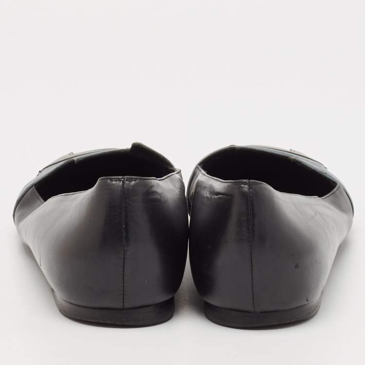 Pre Owned Hermes Tricolor Leather Nice Ballet Flats Size 39