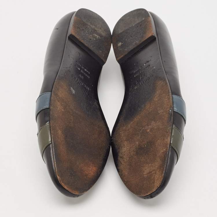 Pre Owned Hermes Tricolor Leather Nice Ballet Flats Size 39