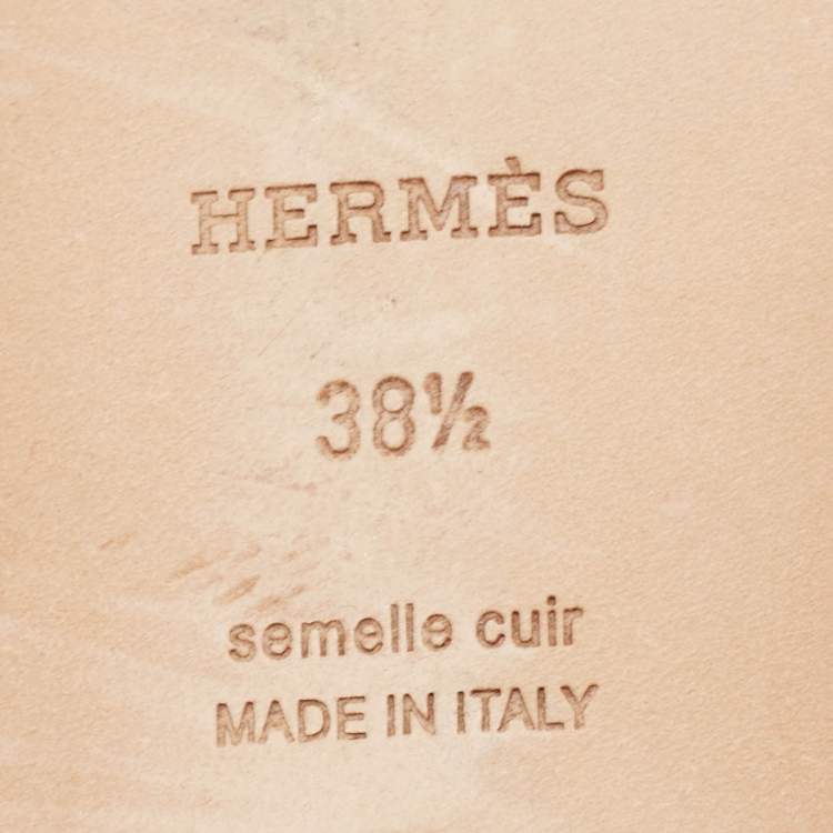 Pre Owned Hermes Yellow Suede Oran Flat Slides Size 38.5