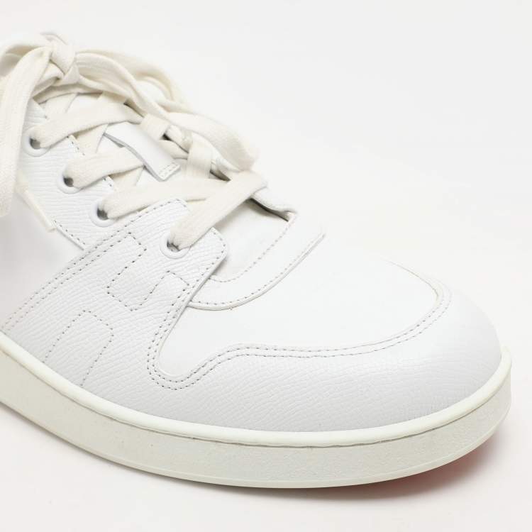 Pre Owned Hermes White Leather Free Low Top Sneakers Size 39