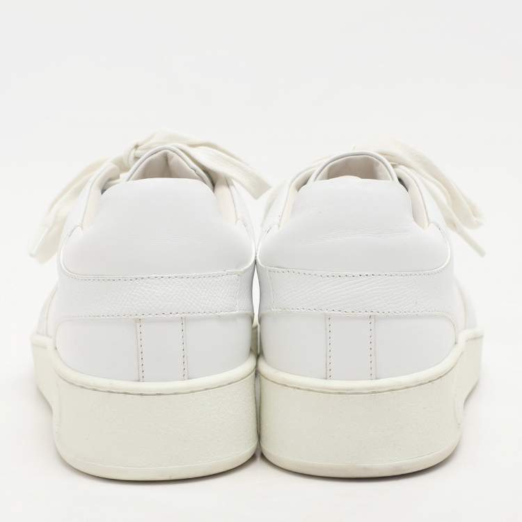 Pre Owned Hermes White Leather Free Low Top Sneakers Size 39
