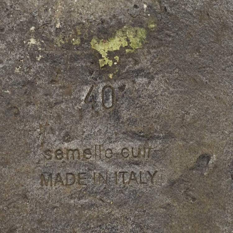 Pre Owned Hermes Black Leather Oran Flat Slides Size 40