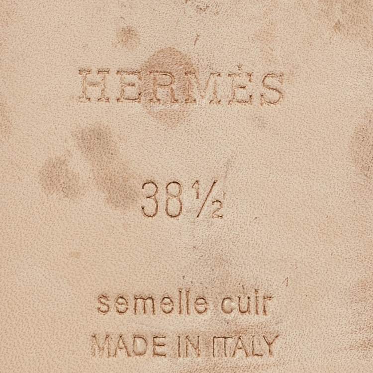 Pre Owned Hermes Yellow Lizard Santorini Ankle Strap Sandals Size 38.5