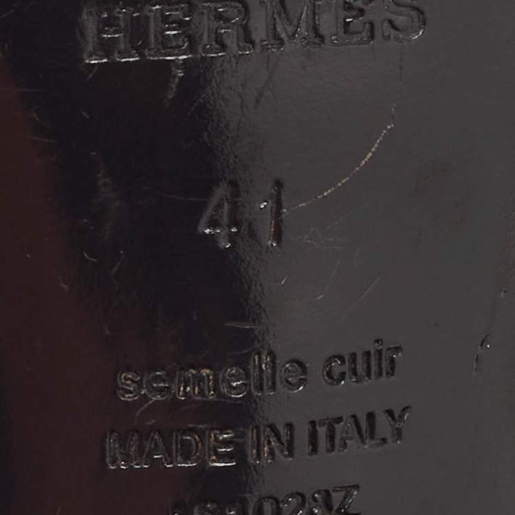 مملوكة مسبقًا Hermes Silver/Black Glitter and Suede Oasis Slide Sandals Size 41