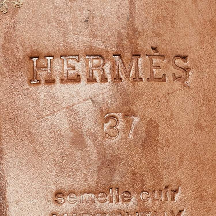 Pre Owned Hermes Grey Suede Brighton Low Ankle Boots Size Size 37