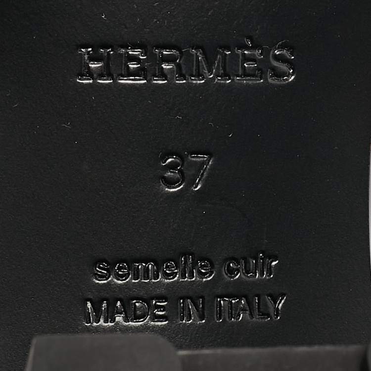 Pre Owned Hermes Tan Leather Elbe Slingback Sandals Size 37