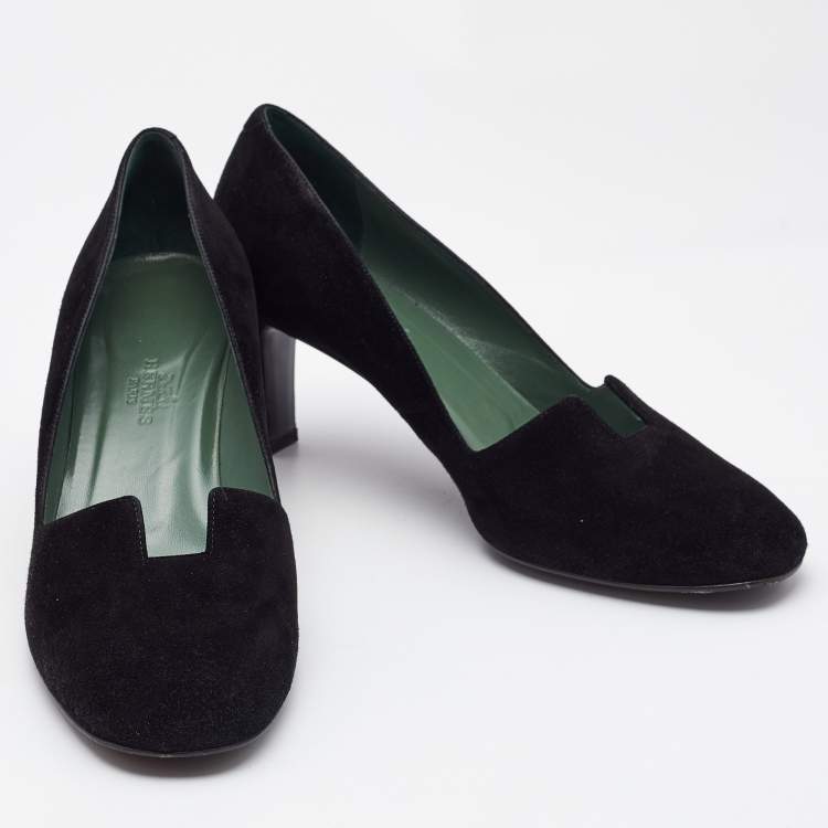 Pre Owned Hermès Black Suede Jackie Pumps Size 37.5
