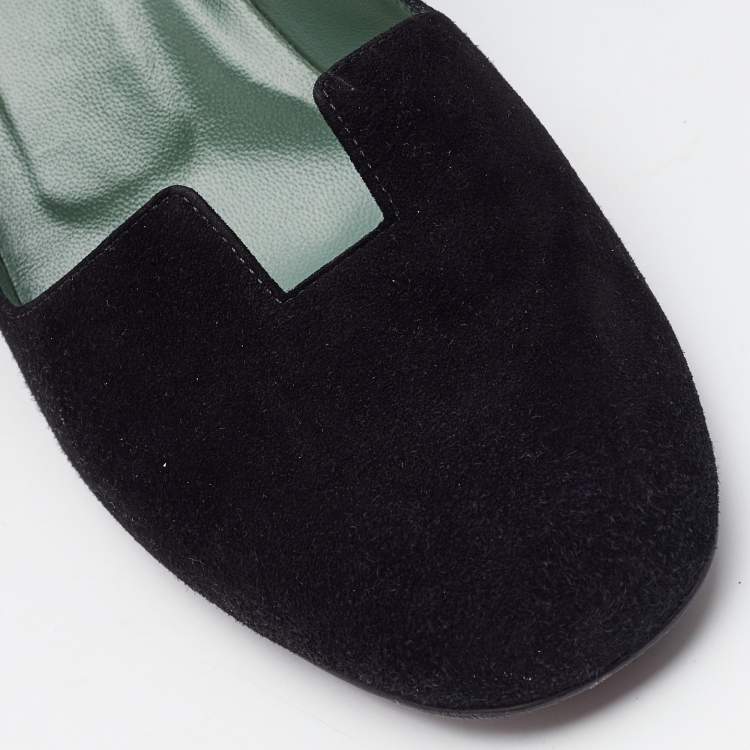 Pre Owned Hermès Black Suede Jackie Pumps Size 37.5