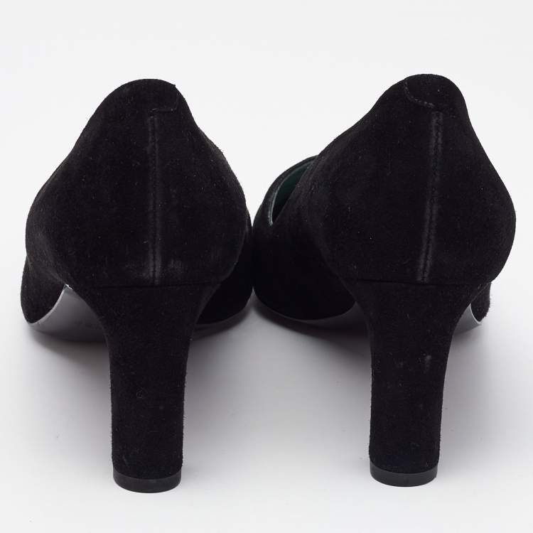 Pre Owned Hermès Black Suede Jackie Pumps Size 37.5