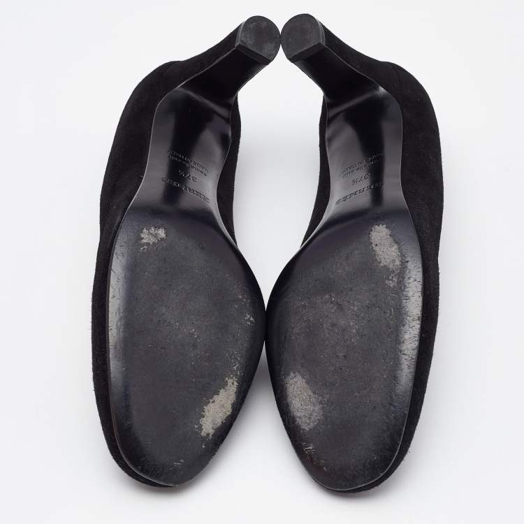 Pre Owned Hermès Black Suede Jackie Pumps Size 37.5