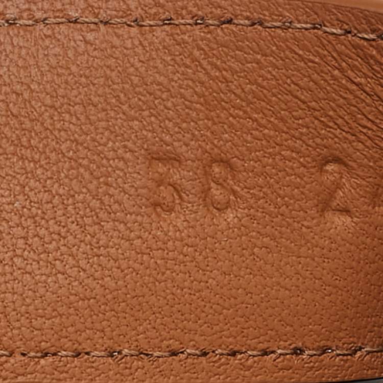 Pre Owned Hermes Brown Leather Chypre Sandals Size 38