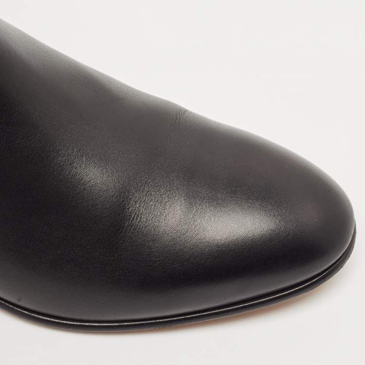 Pre Owned Hermes Black Leather Neo Ankle Length Boots Size 37
