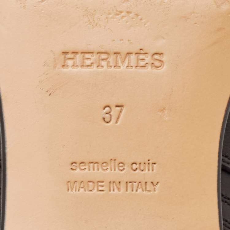 Pre Owned Hermes Black Leather Neo Ankle Length Boots Size 37