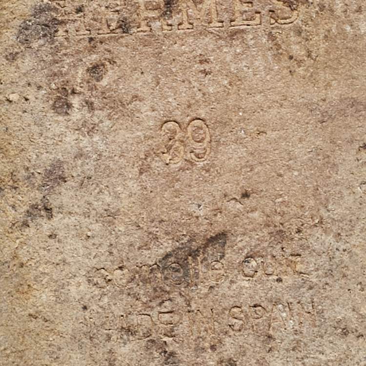 Pre Owned Hermes Brown Leather Lisboa Flat Slides Size 39